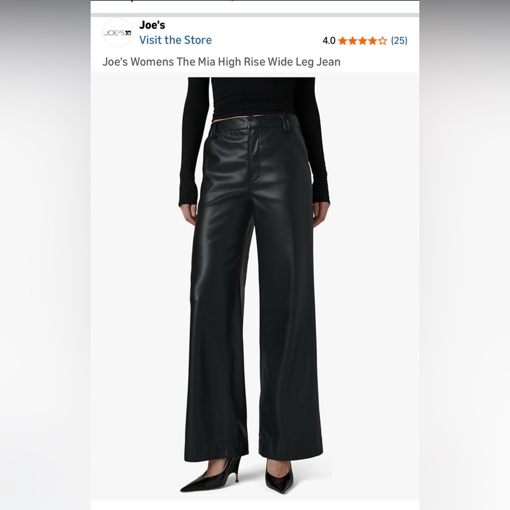 Joe's Jeans Black Wide-Leg Pants